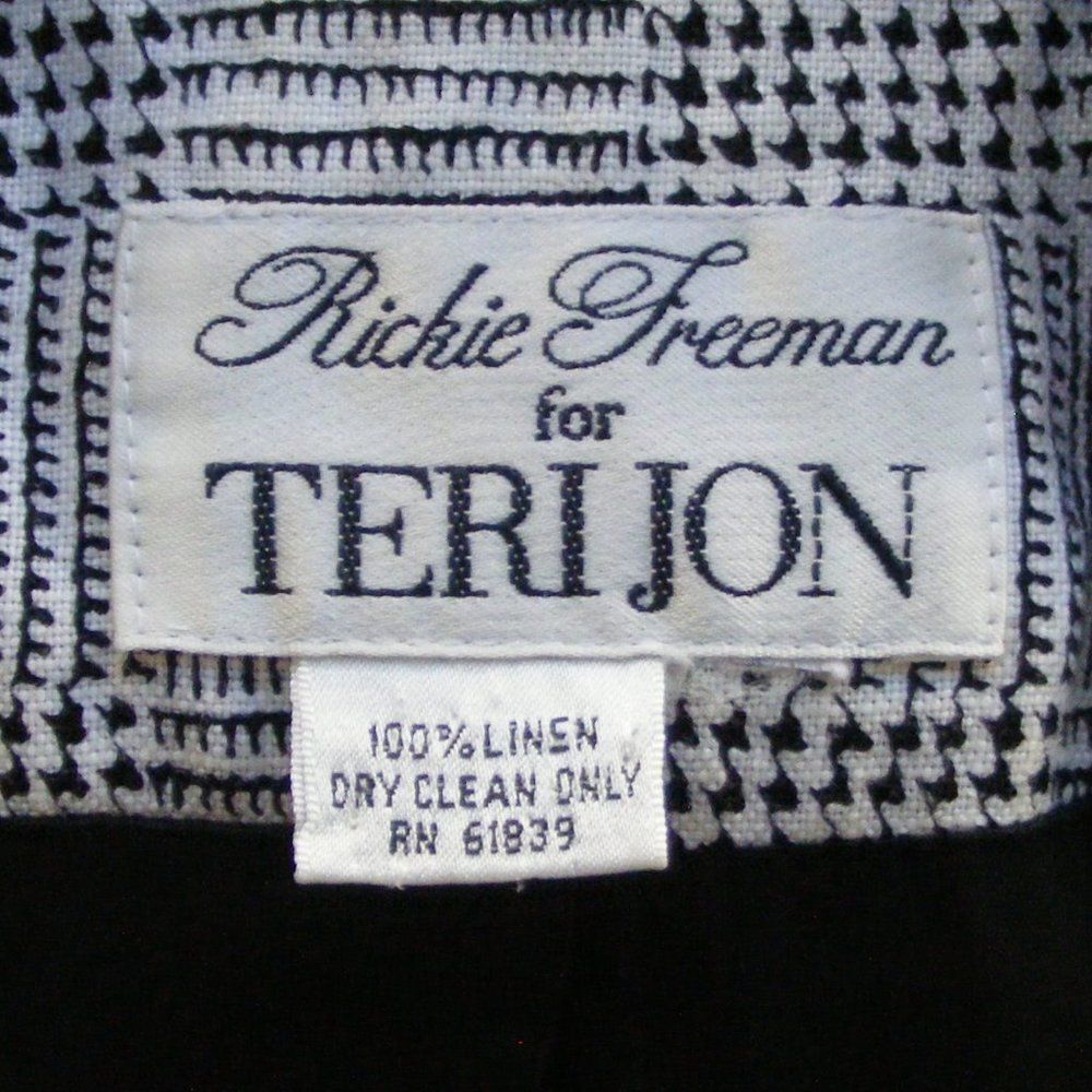 RICKIE FREEMAN/Teri Jon Dress, L, Houndstooth, Colorful Buttons,Black/Gray plaid - Picture 10 of 11